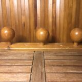 Ancienne patère porte manteau mural x3 bois vintage