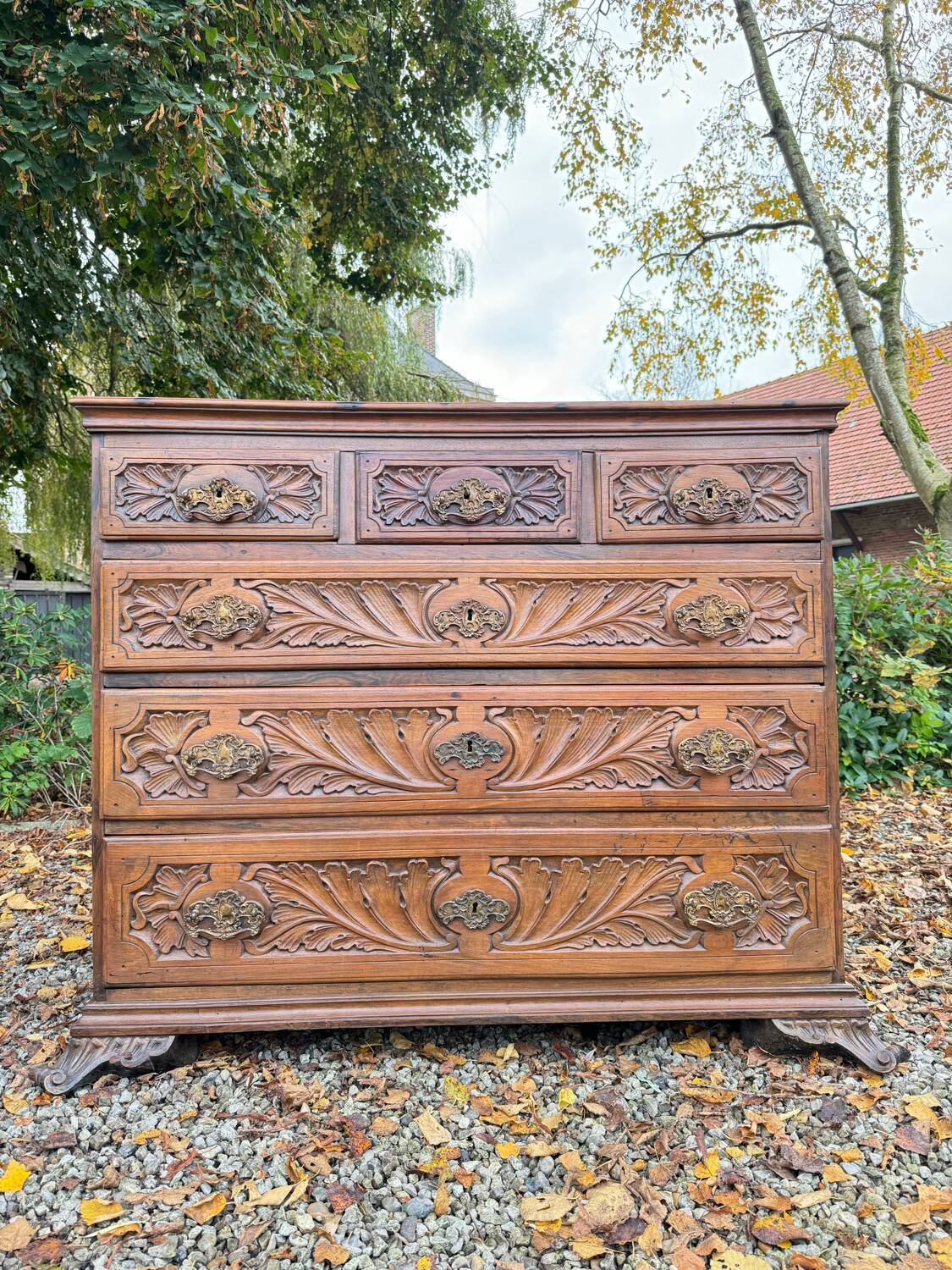 Natural Wood Chest of Drawers from the 18th Century, Foreign Work