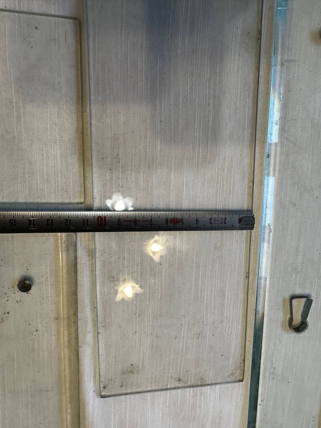 11 bevelled glass cleanliness plaques + 4 Art Deco glass plaques