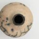 Raku ball vase, beige and black 20th century