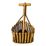 Bamboo rattan bottle holder