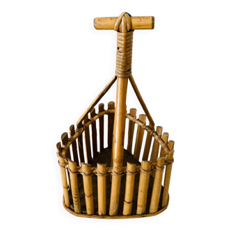 Bamboo rattan bottle holder