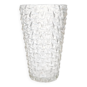 Large crystal vase design 1960 geometric modernist