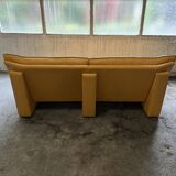 "Ambassador" Three-Seater Sofa – Yellow Leather – Nicoletti Salotti – 1980s