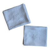 Set of 12 embroidered initial napkins - AG