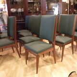 Set of 12 high quality mahogany and skai chairs 1940-1950