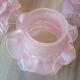 Lot de 4 tulipes roses art déco en pâte de verre