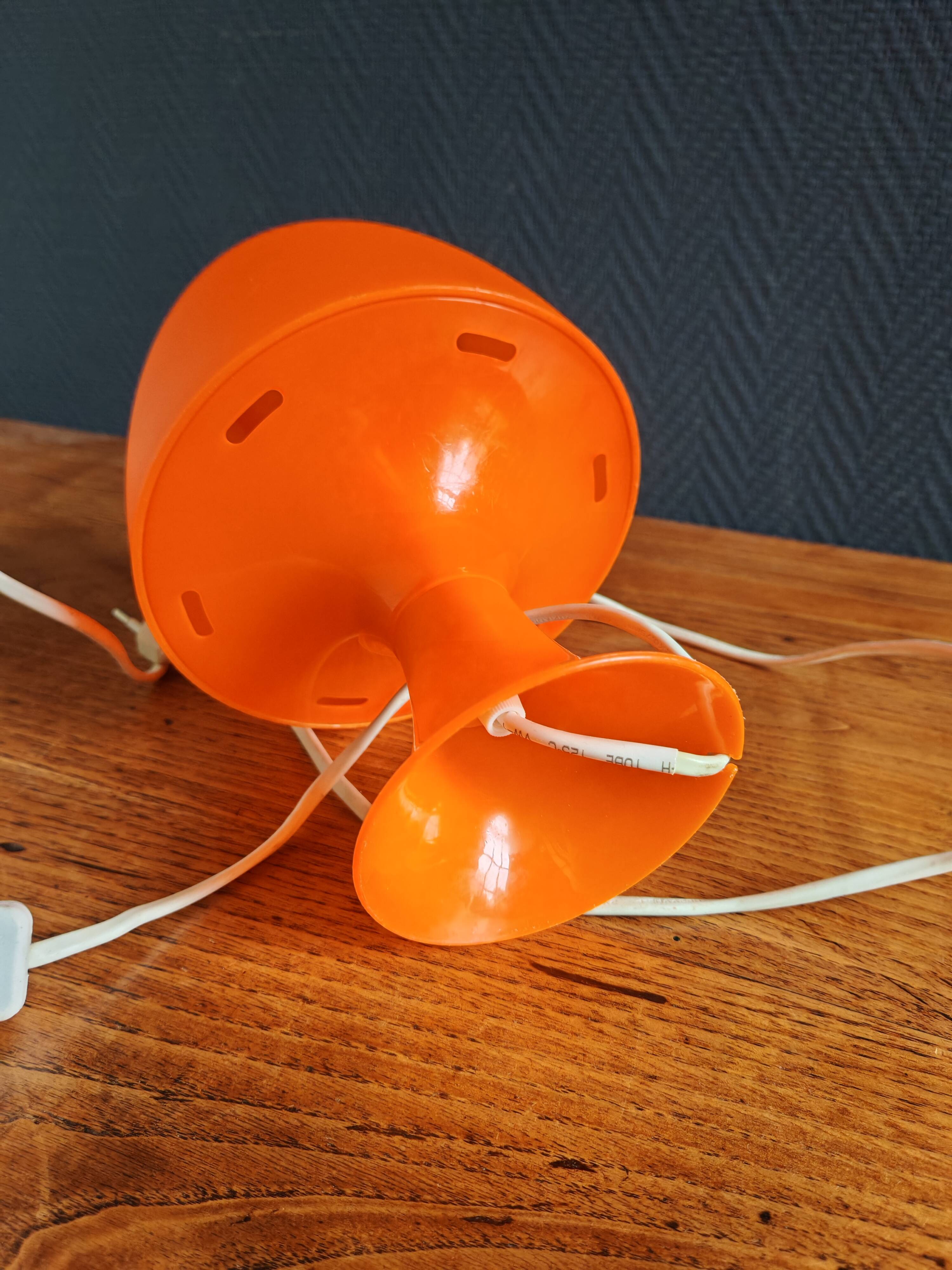 Lampe de table vintage/Lampe champignon en plastique orange