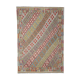 Tapis géométrique tissé plat fait main- 202x296cm
