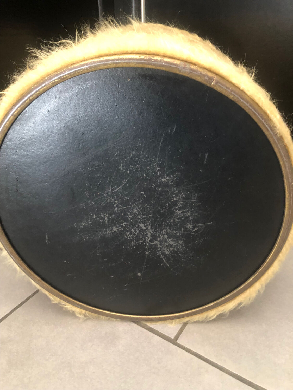 Pouf moumoute vintage
