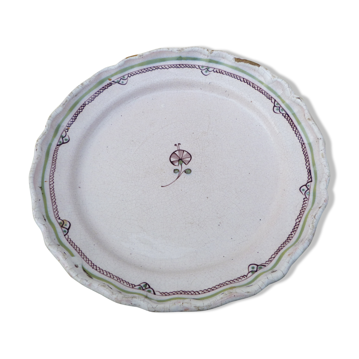 Assiette XVIII siècle faience Bordeaux
