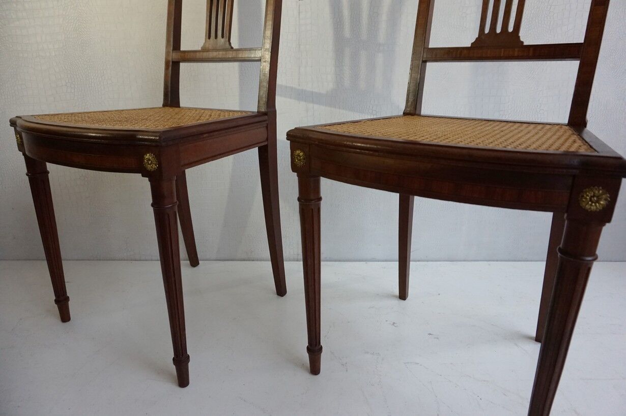 Pair of Louis XVI chairs circa 1870
