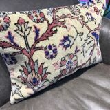 Handmade faded lumbar carpet pillow 40x60cm