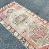 Handmade Distressed Oushak Runner Rug