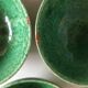 Cups green glazed ceramic, marius giuge, vallauris 50's