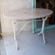 Antique garden table in cast iron and pink marble.