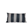 Set of 2 vintage striped cushions in navy blue and white linen, 65x35 cm.