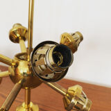 Brass and opaline glass Sputnik chandelier