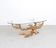 Willy Daro brass Bonsai and glass coffee table, 1970s