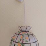 Hand-painted mother-of-pearl pendant light