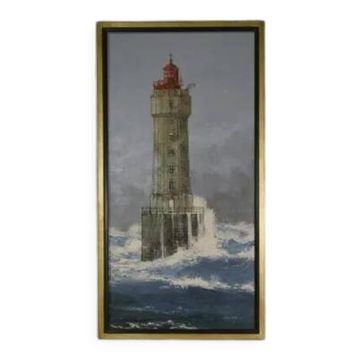 Painting "The Lighthouse of La Jument" figurative art by Julian Taylor 1990