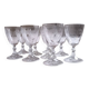 Set of 9 chiseled stemmed glasses