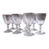 Set of 9 chiseled stemmed glasses