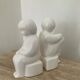 Pair of vintage ceramic bookends 70s-80s