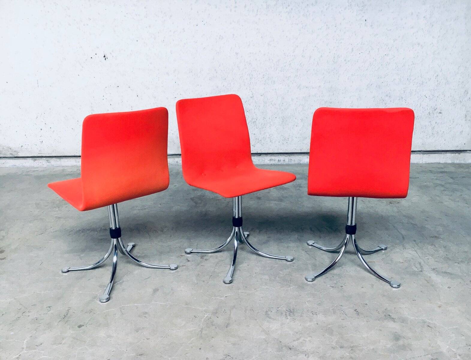 Mid-Century Dutch Steel Dining Chairs from Brabantia, 1970s, Set of 3