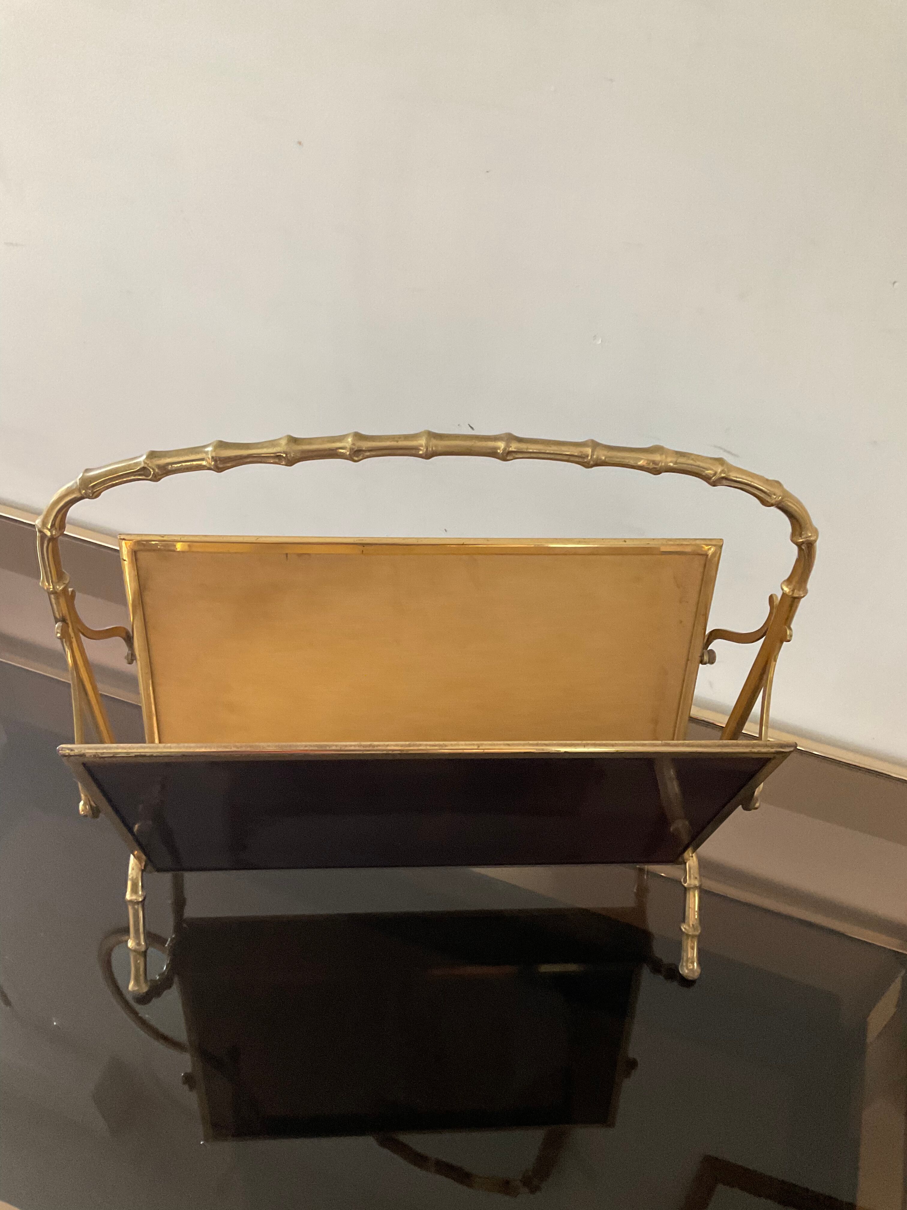 Magazine rack in bronze from the 50/60s