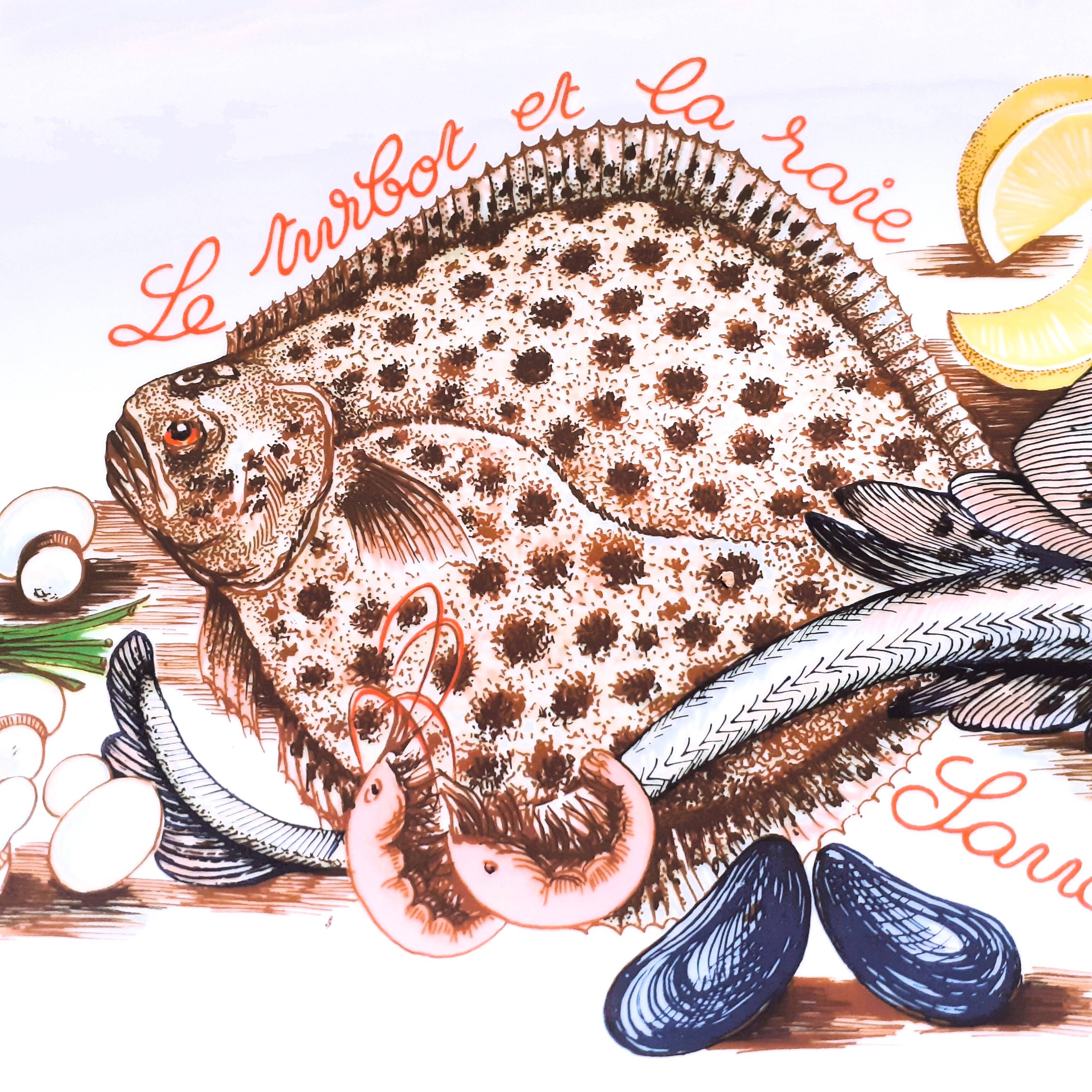 Extra Long, Fish Platter. Rare, Turbot and Skate, Fish Banquet Table Centerpiece.