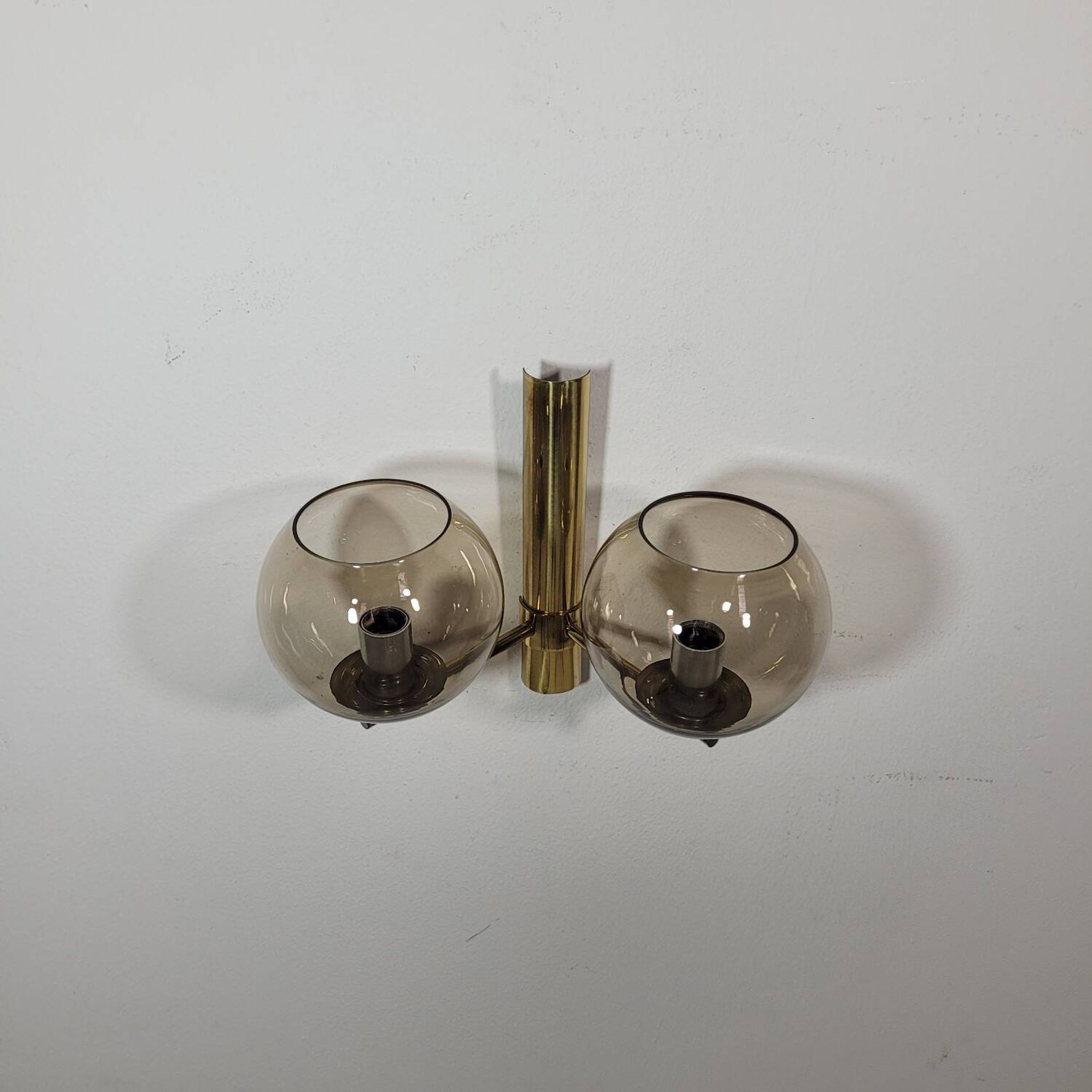Vintage brass wall lamp by Hans Agne Jakobsson for Markaryd in Sweden 1960s