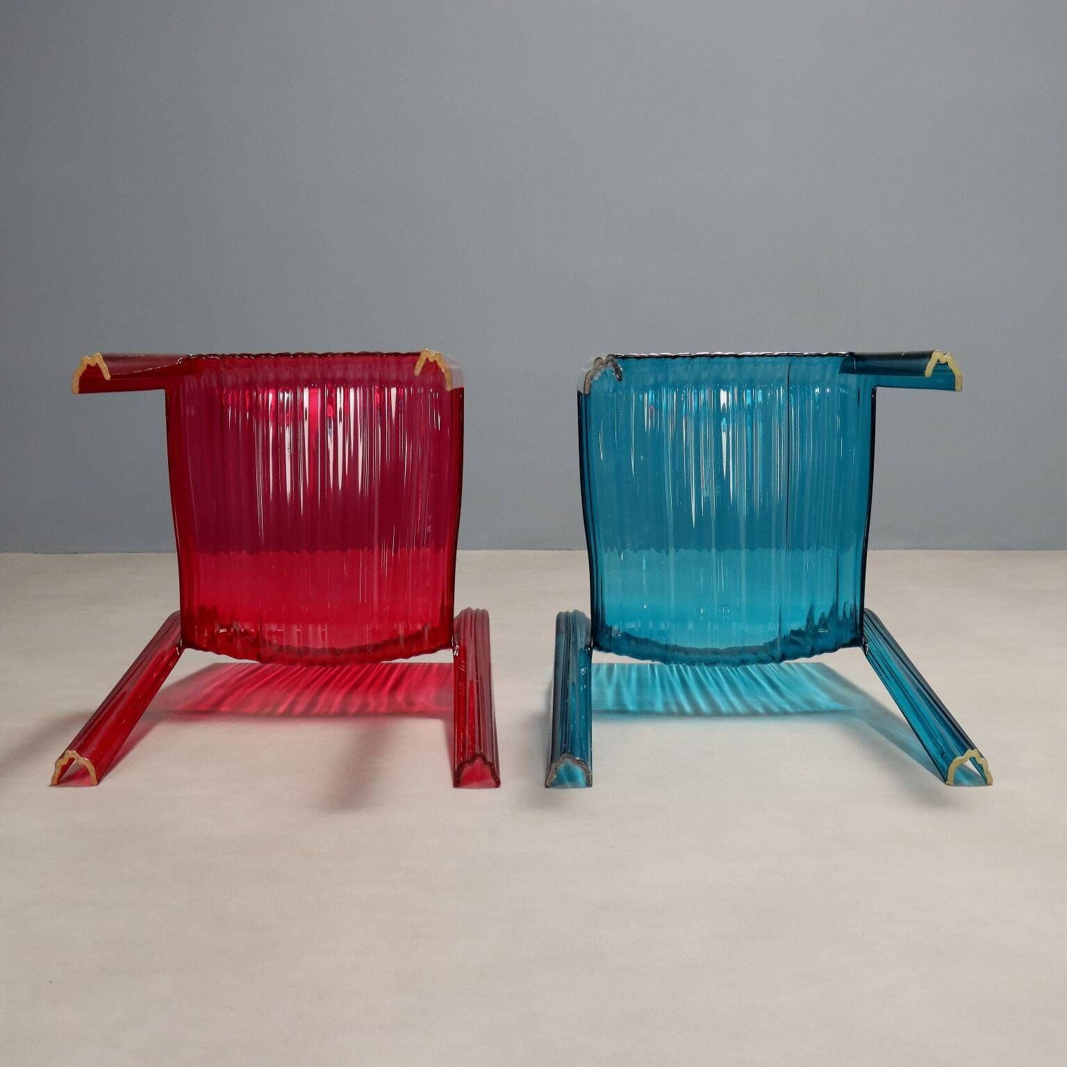 Original vintage Kartell Frilly chairs designed by Patricia Urquiola in the 2000s