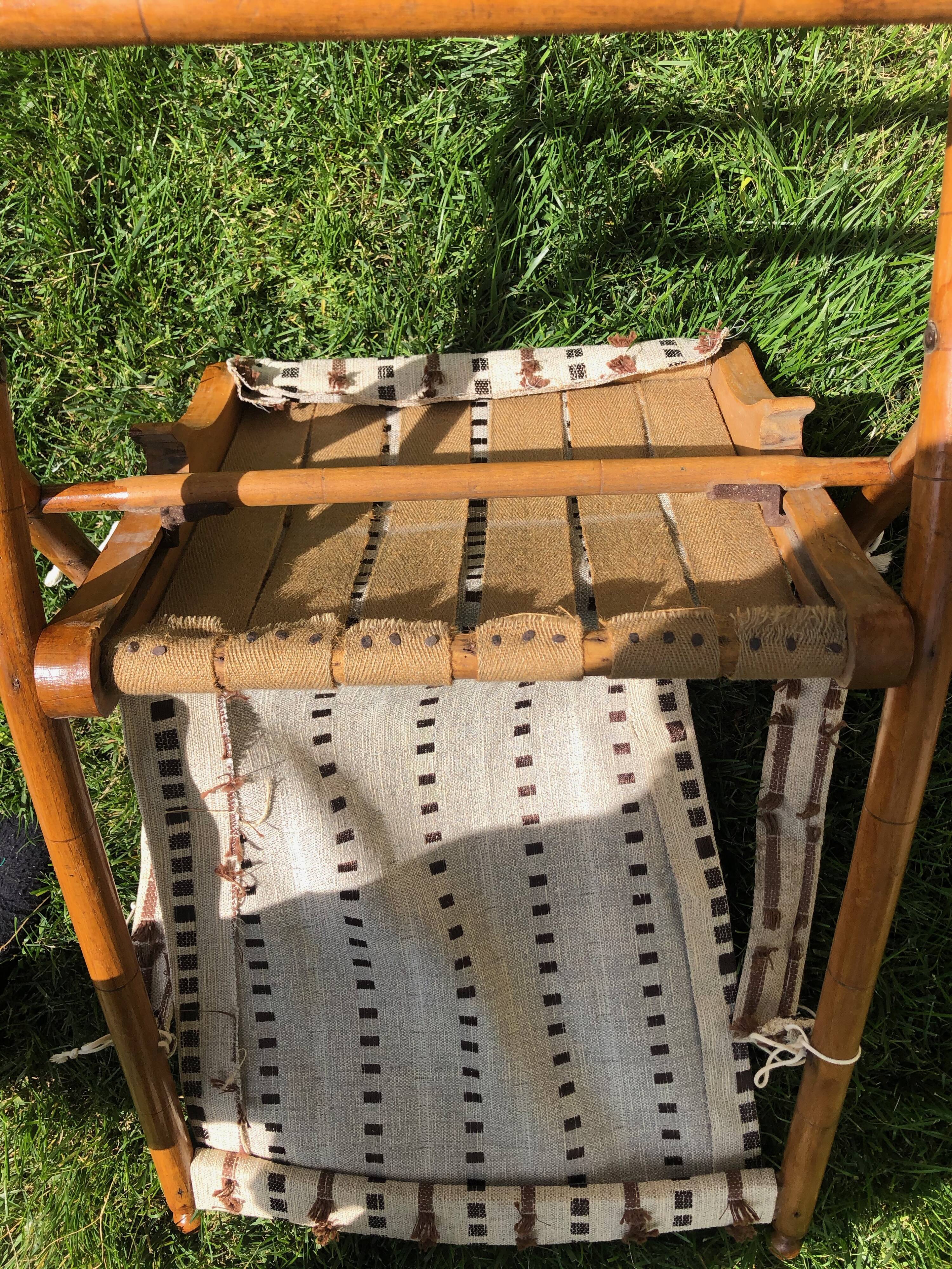 Folding garden chair and his foot rests, folding Napoleon III