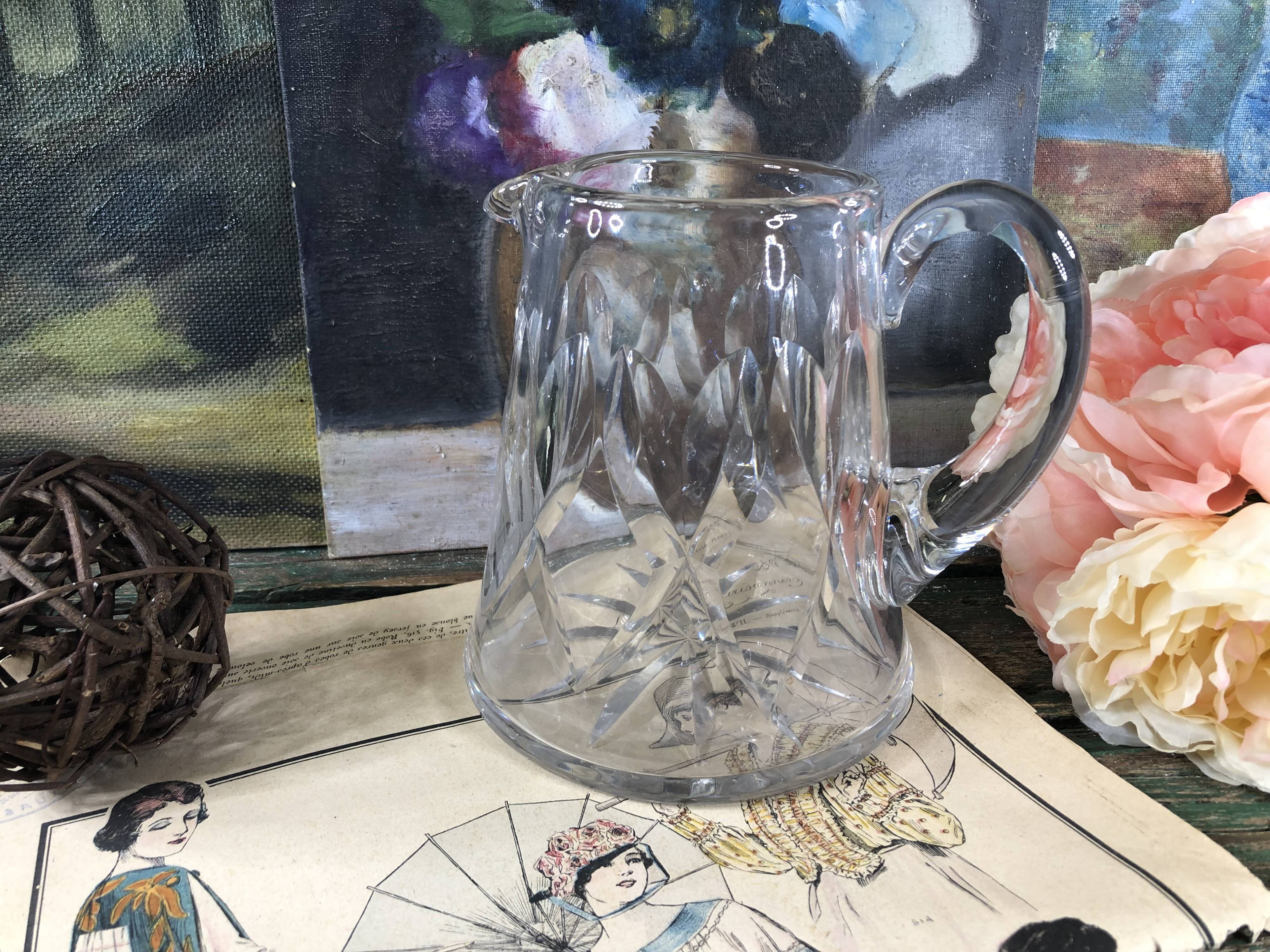 Saint Louis crystal pitcher carafe signed