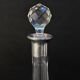 Carafe with antique glass liquor with diamond cap cut crystal silver frame