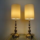 Pair of vintage Scandinavian brass lamps 1960