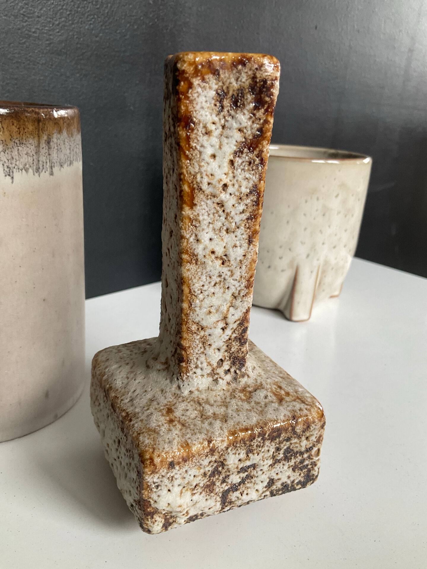Vintage trio of ceramic vases
