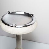 1930 white marble and chrome ashtray