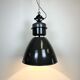 Dark grey enamel industrial factory lamp from elektrosvit, 1960s