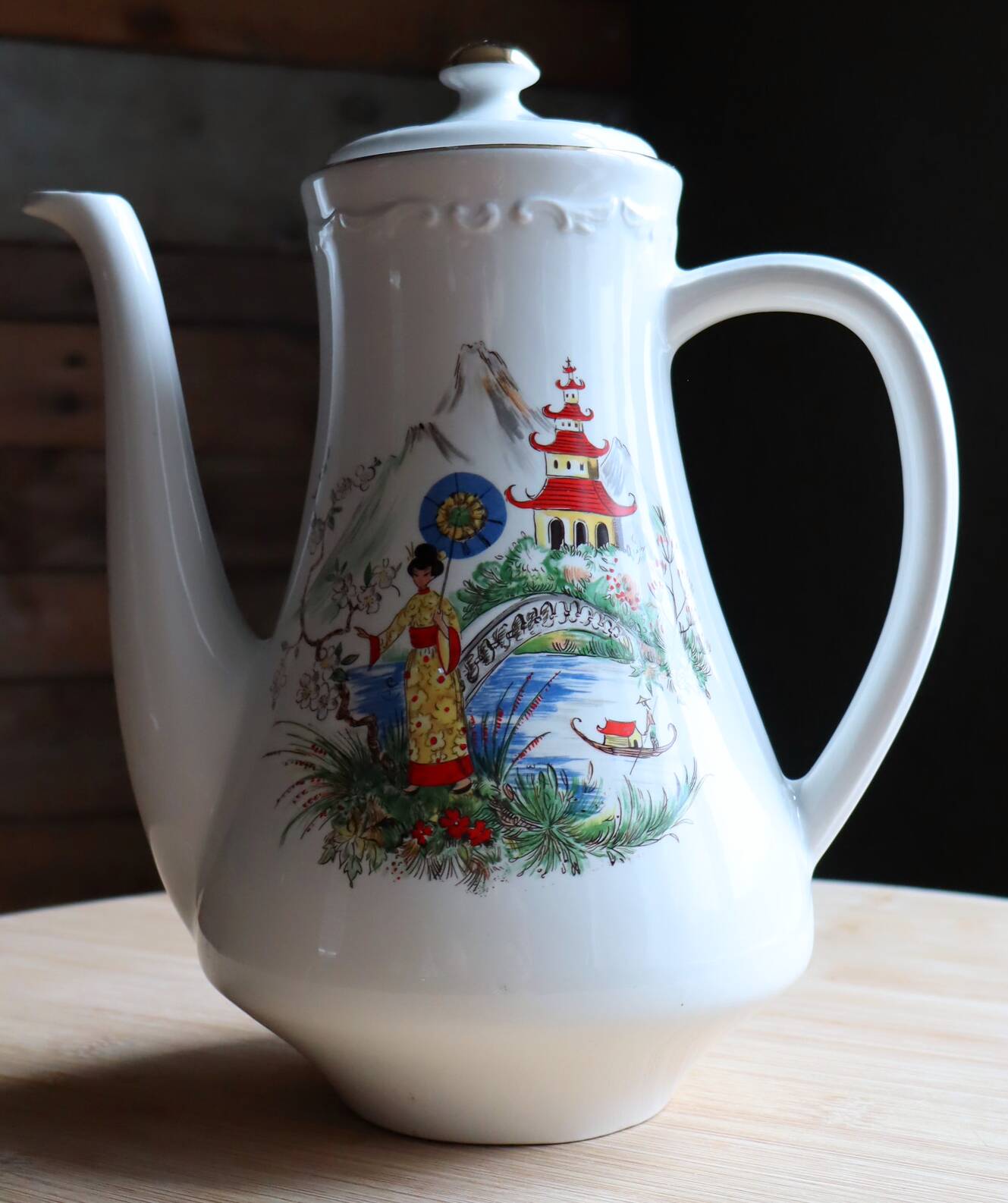Grande cafetière / théière ancienne "Sens" - Digoin & Sarreguemines