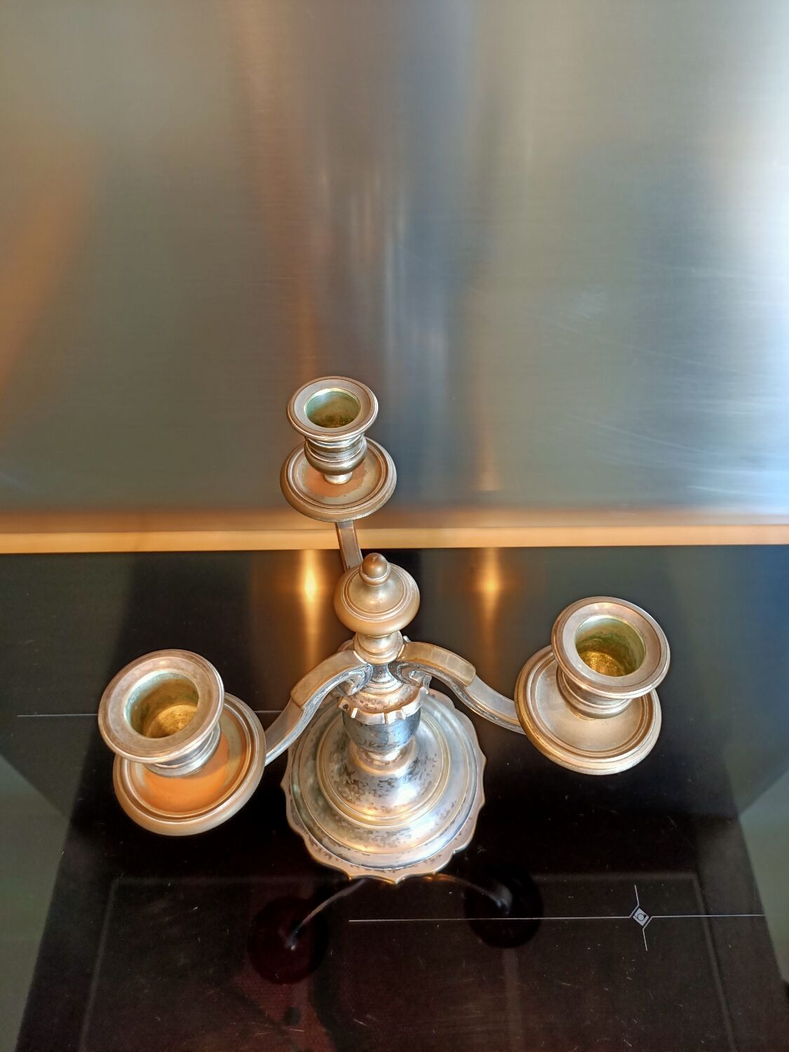 Candlestick candlestick 3 fires silver