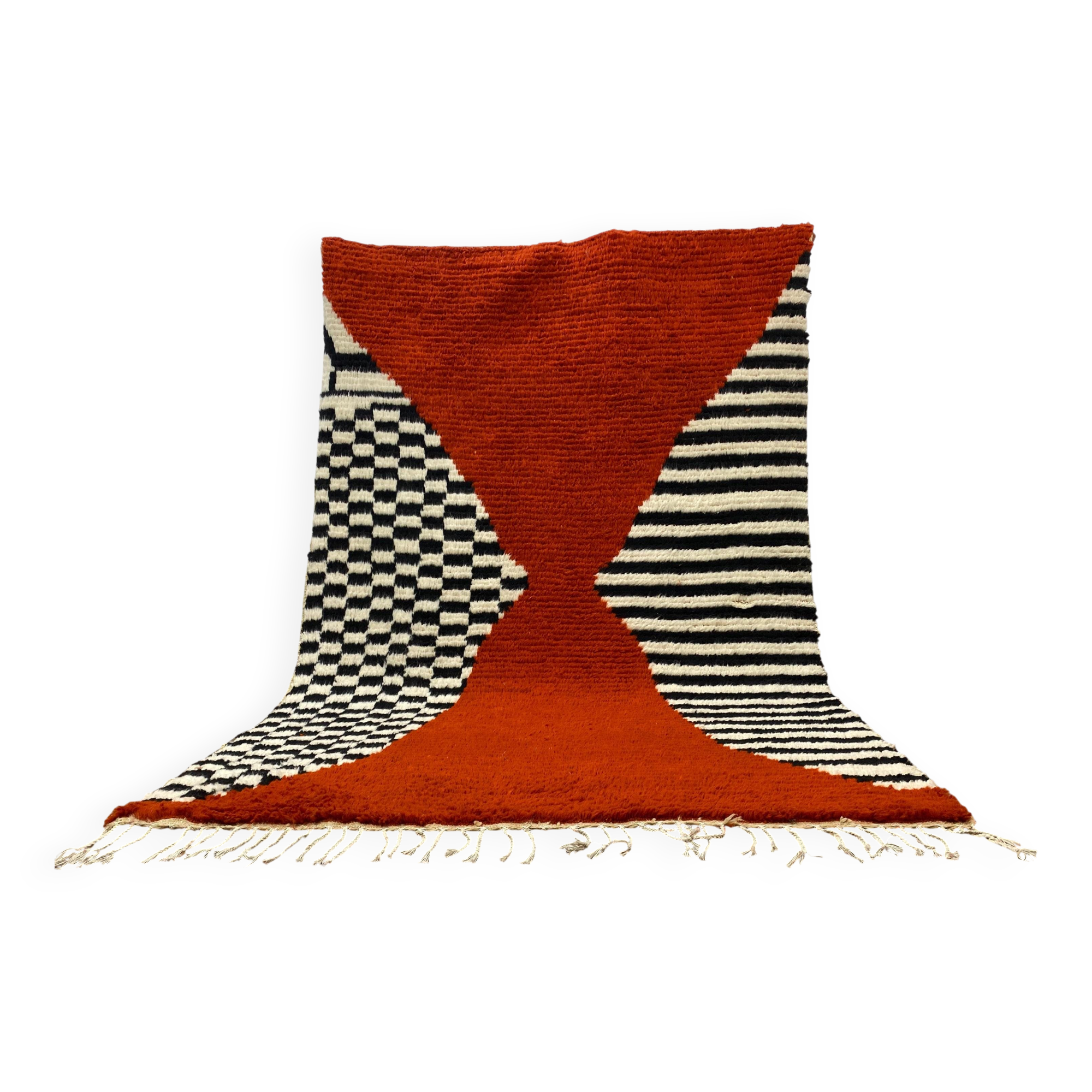 Handmade Moroccan rug, natural wool, 3x2 m.