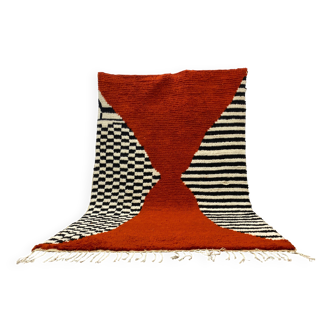 Handmade Moroccan rug, natural wool, 3x2 m.