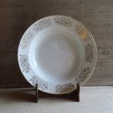 Earthenware plate with golden frieze, Digoin and Sarreguemine