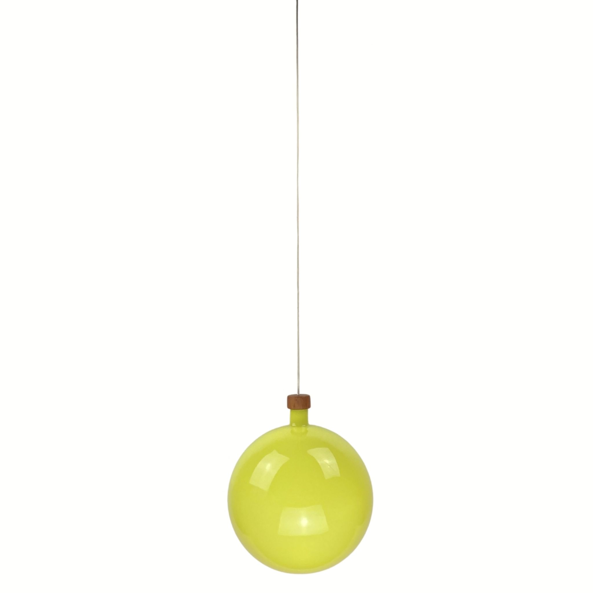 Cascade glass and teak lamp by Uno & Östen Kristiansson for Luxus, Sweden 1960s