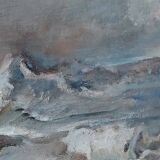 Giuseppe manfredi ( 1934 - 1987) marina peinture huile carton toile 70 x 50