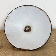 Industrial British Dark Blue Enamel Factory Pendant Lamp, 1950s