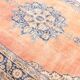 Orange & blue oriental turkish vintage rug