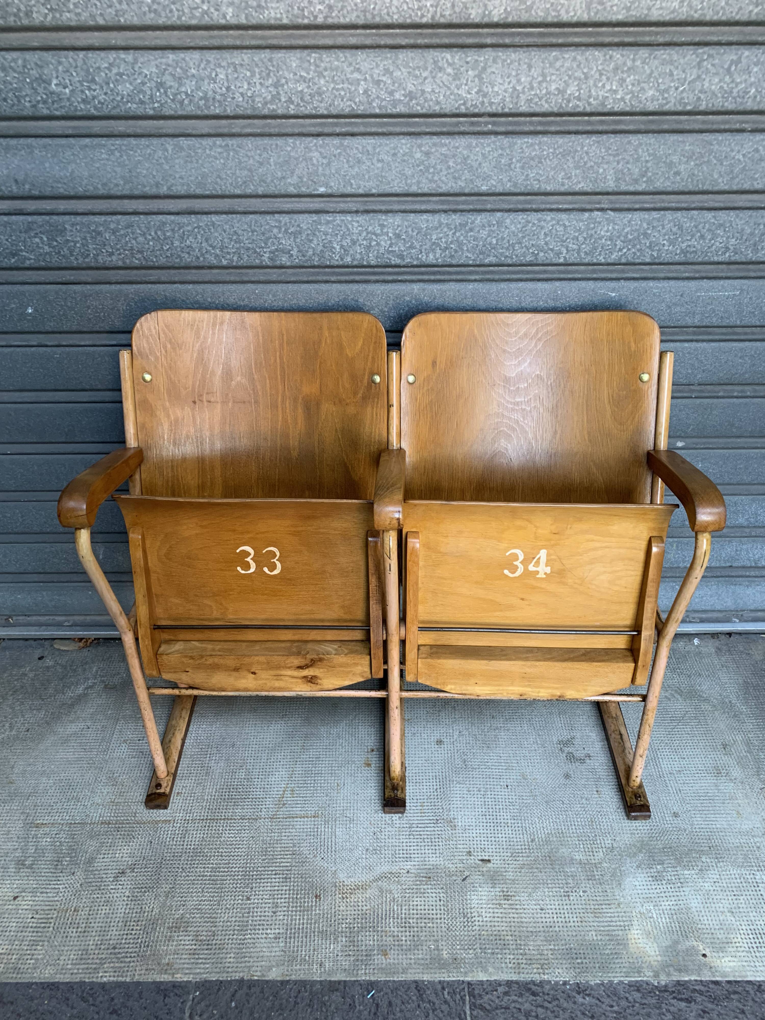 Wooden wooden metal base armchairs 1950s ́